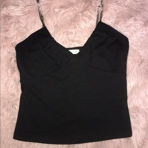 Sexy black shirt, with chain straps